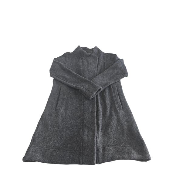 Marmot Womens XL Charcoal Gray Wool Blend Full Zip Funnel Neck MidLength Jacket - Picture 1 of 4